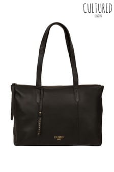 أسود - حقيبة كبيرة جلد Barbican من Cultured London (A11003) | 238 ر.ق