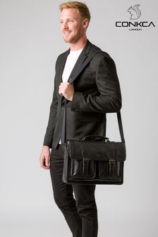 Черный - Кожаная сумка для офиса Conkca Pinter (A11023) | €158