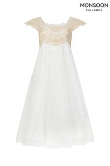 Monsoon Gold Estella Embroidered Dress (A11078) | €69 - €77