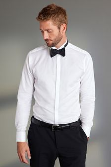 White Wing Collar Slim Fit Single Cuff Italian Fabric Canclini Signature Shirt (A11513) | 61 €