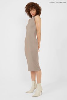 French Connection Brown Manhatten Jersey Bodycon Dress (A11589) | ₪ 303