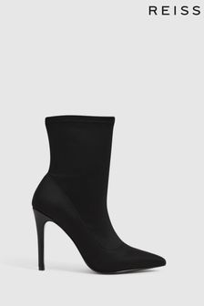 Reiss Black Dakota Heeled Sock Boots (A11863) | 124,740 Ft