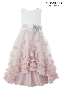 Robe Monsoon Ianthe rose à fleurs en 3D 