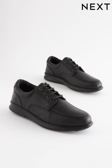 שחור - מידות רחבות - נעלי דרבי עם שרוכים ותפר מעוגל בחלק הקדמי (A12606) | ‏145 ‏₪