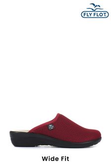 Fly Flot Red Ladies Wide Fit Clogs