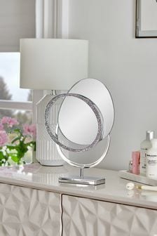 Silver Abstract Sparkle Mirror Sculpture (A12865) | $62