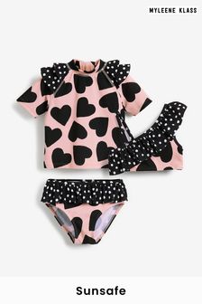Myleene Klass Kids Pink Heart Sunsafe Rashvest And Bikini Set (A13098) | $43 - $49