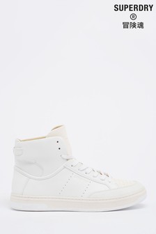 Superdry White Vegan Basket Sport High Top Trainers (A13134) | ₪ 349