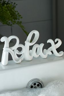 White Relax Word Block (A13363) | 23 €