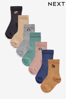Mineral Character 7 Pack Cotton Rich Socks (A13390) | ₪ 38 - ₪ 46
