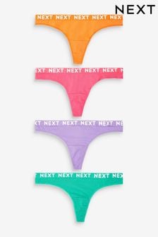 Multi Thong Cotton Rich Logo Knickers 4 Pack (A13496) | 19 €
