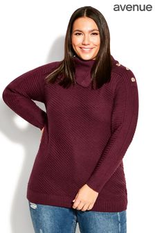 Avenue Red Split Neck Sweater (A13657) | 39 €