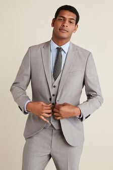 Grey Tailored Fit Wool Blend Motion Flex Suit (A13686) | €118