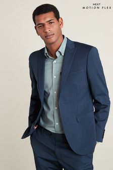 Blue Slim Fit Motion Flex Stretch Wool Blend Suit: Jacket (A13688) | €131