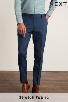 Blue Slim Fit Motion Flex Stretch Wool Blend Suit: Trousers (A13689) | €28