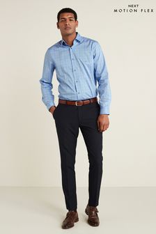 Navy Blue Slim Fit Wool Blend Motion Flex Suit: Trousers (A13693) | R781