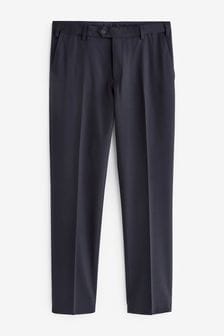 Navy Blue Tailored Fit Wool Blend Motion Flex Suit: Trousers (A13696) | ₪ 159