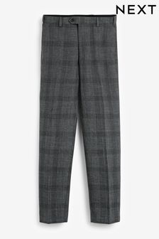 Gris foncé - Pantalon de costume couple slim à carreaux (A13711) | €15