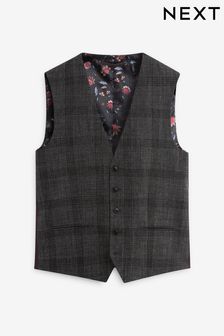 Charcoal Grey Check Suit Waistcoat (A13712) | €21.50
