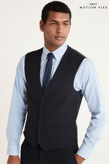 Navy Blue Motion Flex Stretch Wool Blend Suit Waistcoat (A13724) | €20