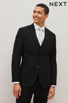 Black Slim Fit Motion Flex Suit: Jacket (A13738) | $119