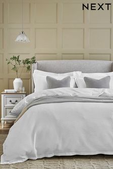 White Waffle Duvet Cover And Pillowcase Set (A13768) | AED77 - AED143