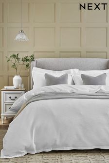 White Waffle Duvet Cover And Pillowcase Set