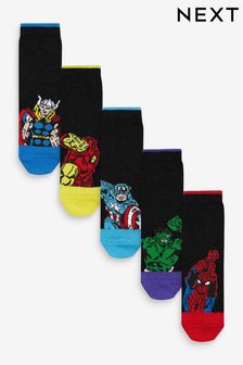 Black Marvel Avengers 5 Pack Cotton Rich Socks (A14396) | ₪ 45 - ₪ 52