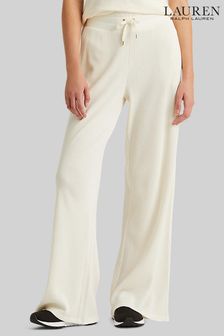 Кремовые широкие брюки из вафельного трикотажа Lauren Ralph Lauren (A16215) | €81