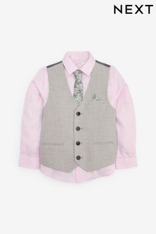 Grey Waistcoat, Shirt And Tie Set (12mths-16yrs) (A18315) | SGD 41 - SGD 55