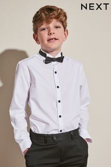 White Smart Wing Collar Shirt And Bow Tie (3-16yrs) (A18347) | €18.50 - €25