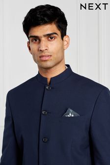 Bright Blue Slim Fit Nehru Collar Suit: Jacket (A18446) | CA$165