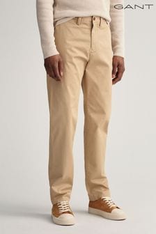Brown - Chino hlače običajnega kroja iz kepra Gant Allister (A18828) | €54