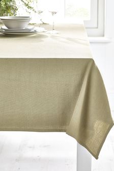 Olive Green Cotton Blend With Linen Table Cloth (A19090) | €32 - €41