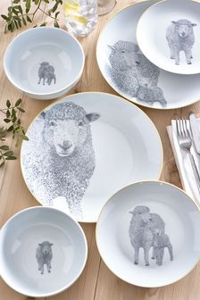 Grey Barbara The Sheep 12 Piece Dinner Set (A19121) | $81
