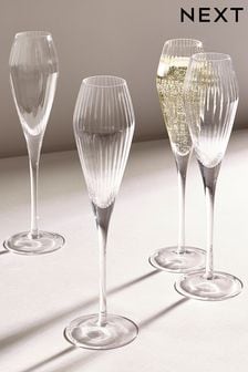 Clear Sienna Champagne Flute Glasses Set of 4 Prosecco Flute Glasses (A19356) | KWD9.500