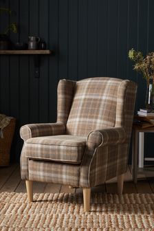 Tweedy Check Burford Natural Small Sherlock Armchair (A19461) | €430