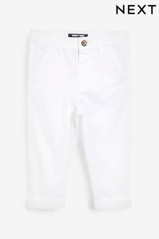 Bílá - Strečové plátěné kalhoty (3 m -7 let) (A19479) | 415 Kč - 495 Kč