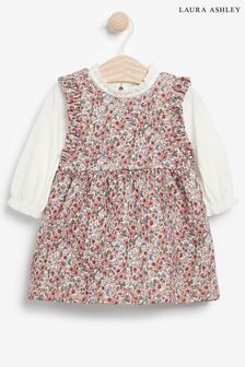 Laura Ashley Pink Ditsy Floral Quilted Pinafore Dress (A19909) | 14 € - 15 €