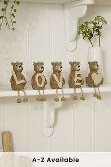 Brown Bear Dangly Leg Monogram Hanging Decoration (A20021) | TRY 73