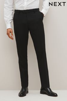 Black Slim Fit Motion Flex Stretch Suit: Trousers (A20186) | AED142
