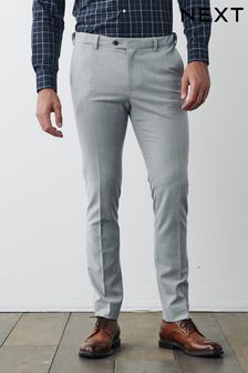 Light Grey Skinny Fit Motion Flex Stretch Suit: Trousers (A20206) | AED142