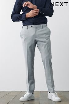 Light Grey Slim Fit Motionflex Stretch Suit Trousers (A20207) | $62