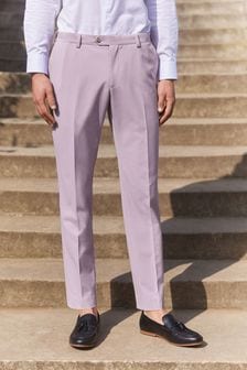 Vijolična - Oprijet kroj - Raztegljiva moška obleka Motionflex: hlače (A20227) | €11