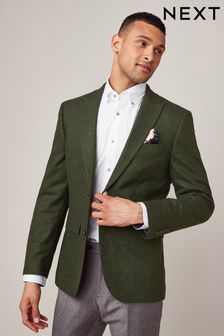 Green Slim Wool Donegal Suit: Jacket (A20234) | €132