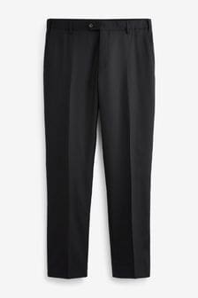 Black Tailored Fit 100% Wool Suit: Trousers (A20268) | $90