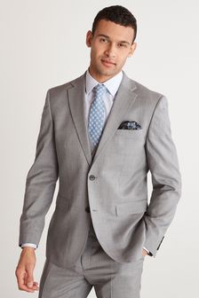 Grey Tailored Fit 100% Wool Suit (A20278) | 56 €