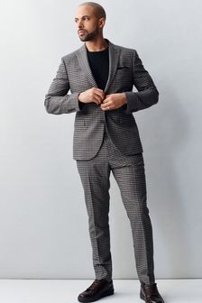 Brown Skinny Fit Check Suit: Jacket (A20295) | €56