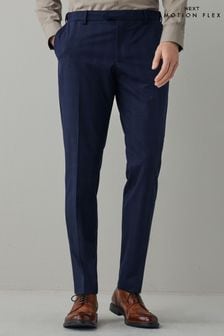 Navy Blue Super Skinny Fit Motion Flex Stretch Check Suit: Trousers (A20440) | KRW74,600