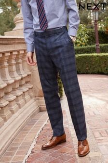 Blue Tailored Fit Check Suit: Trousers (A20485) | $75